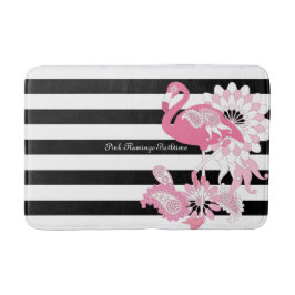 Tapete De Banheiro Flamingo Cor-de-rosa preto e branco moderno