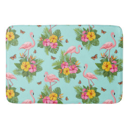 Tapete De Banheiro Flamingo e Borboletas 3