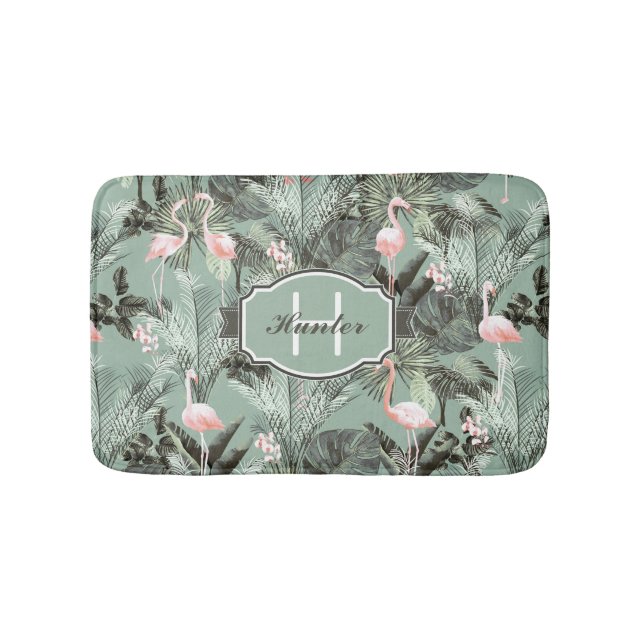 Tapete De Banheiro Flamingo Orchid Tropical Pattern Sage ID868 (frente)