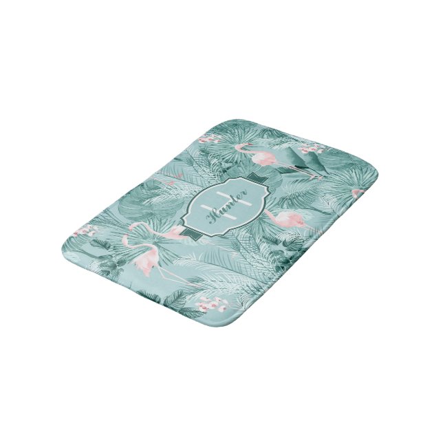 Tapete De Banheiro Flamingo Orchid Tropical Pattern Teal ID868 (Angulado)