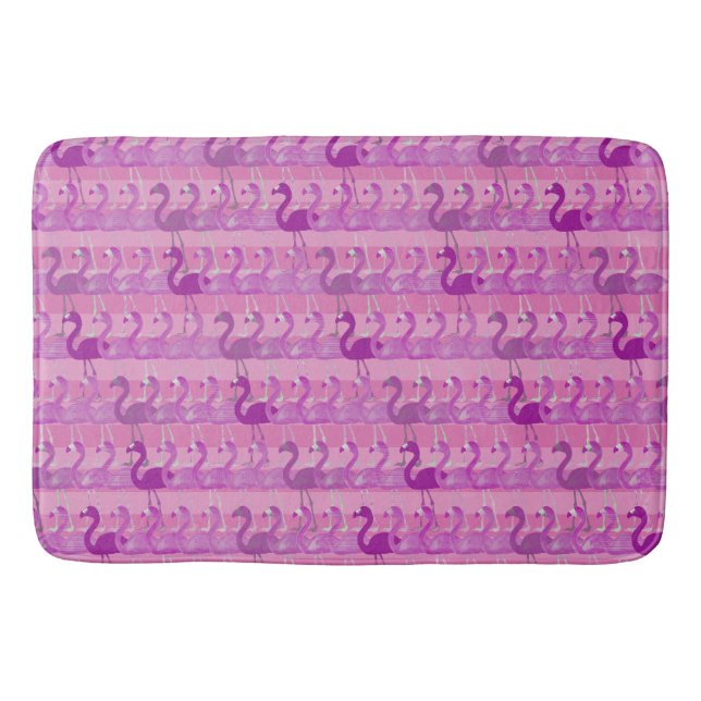 Tapete De Banheiro Flamingo Pattern Bath Mat (Rosa) (Frente)