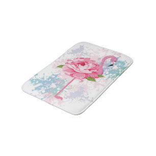 Tapete De Banheiro Flamingo pintado mão