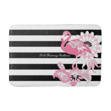 Flamingo Rosa Caprichoso Listras Pretas e Brancas