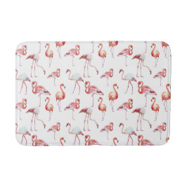 Tapete De Banheiro Flamingo Rosa Tropical de Watercolor