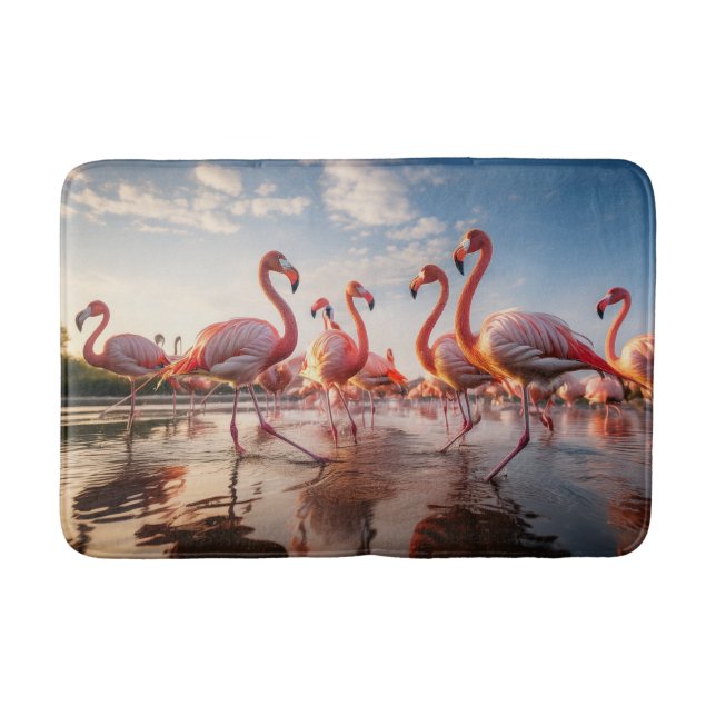 Tapete De Banheiro Flamingos  (Frente)