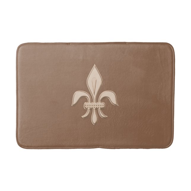 Tapete De Banheiro Fleur de Lis em bege claro em Taupe Tan (Frente)