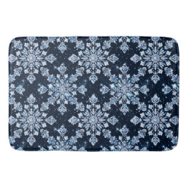 Tapete De Banheiro Flocos de neve azuis 3d