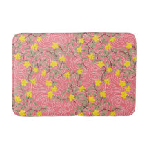 Flor Amarelo Jasmine Floral no Rosa Coral