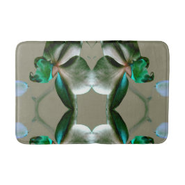 Tapete De Banheiro Flor artístico em Cinzas azuis, verdes e verdes