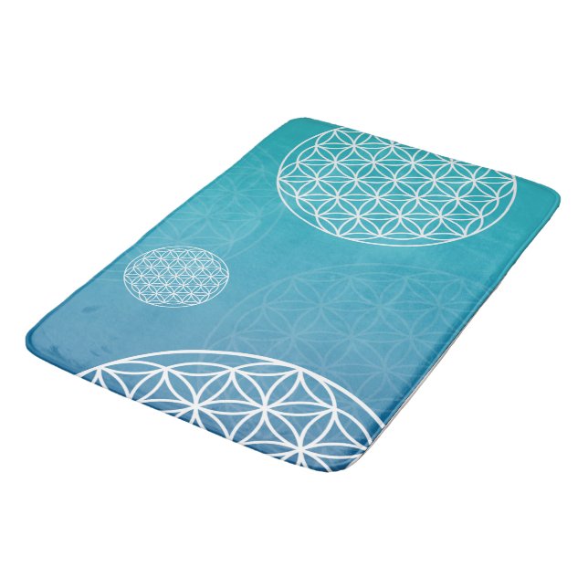 Tapete De Banheiro Flor azul-vivo / marca comercial turquesa (Angulado)