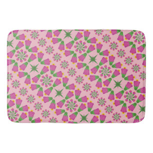 Tapete De Banheiro Flor Celular Mandalas Bath Mat Rosa