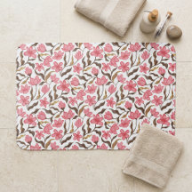 Flor de Campo Aguarela Dourado Rosa