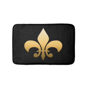 Tapete De Banheiro Flor de lis Dourado