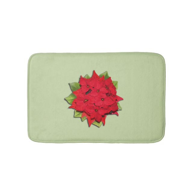 Tapete De Banheiro Flor de Poinsettia para Férias (frente)