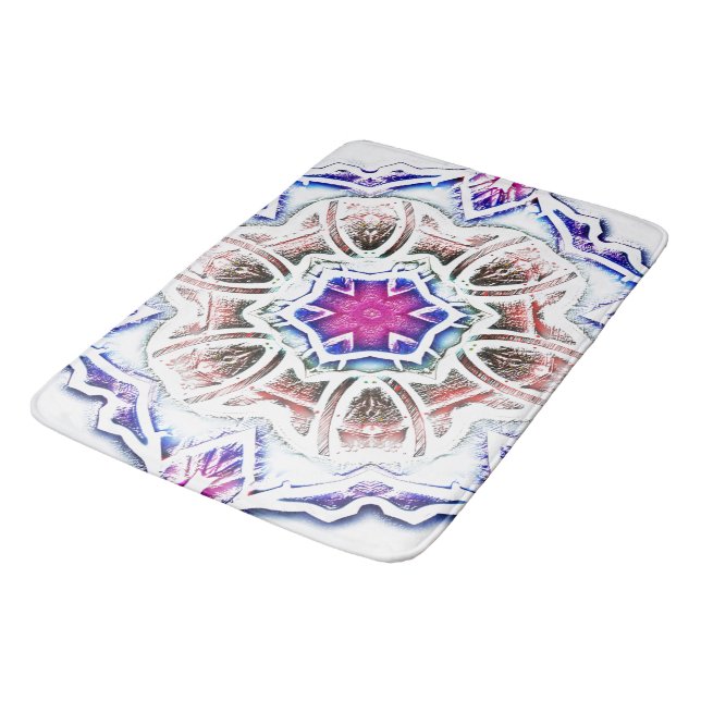 Tapete De Banheiro Flor em textura de gesso, sombra macia em branco (Angulado)