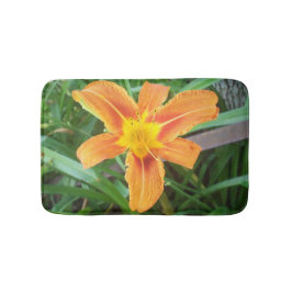 Tapete De Banheiro Flor Laranja