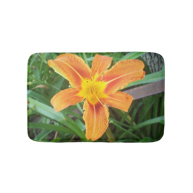Tapete De Banheiro Flor Laranja (frente)