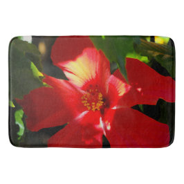 Tapete De Banheiro Flor Red Hibiscus à Luz do Sol