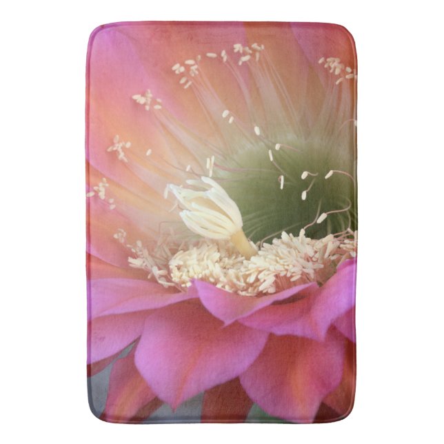 Tapete De Banheiro Flor rosa de Cactus no deserto (Frente Vertical)