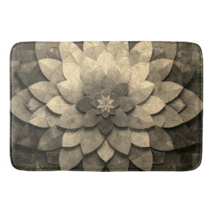 Tapete De Banheiro Flor Texturizada com Mandala, Ouro antigo