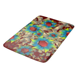 Tapete De Banheiro Flor virtual esquisita, pétala azul e amarela em v