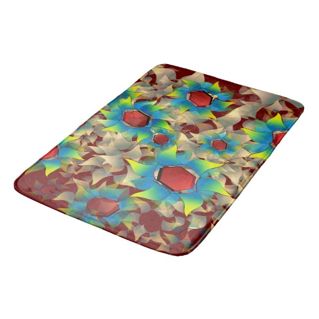 Tapete De Banheiro Flor virtual esquisita, pétala azul e amarela em v (Angulado)