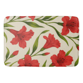 Tapete de Banheiro florais vermelha 