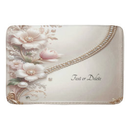 Tapete De Banheiro Floral and Pearl Embellishments Bath Mat