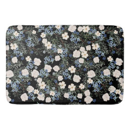 Tapete De Banheiro Floral Aquarela Flores Selvagens Folhas Azuis Rosa