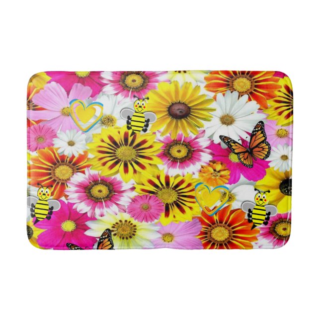 Tapete De Banheiro Floral Bathroom Mat (Frente)