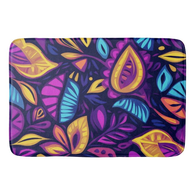 Tapete De Banheiro Floral Boho Abstrato colorido 2 (Frente)