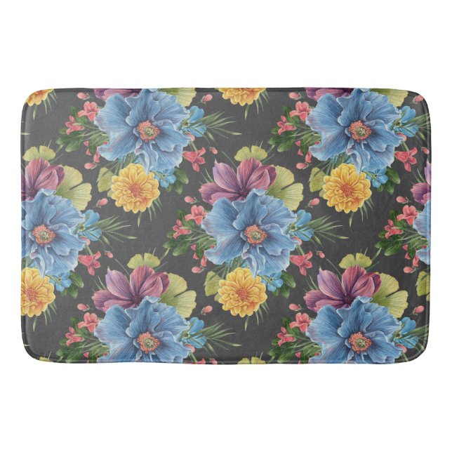 Tapete De Banheiro Floral bonito E Escuro (Frente)