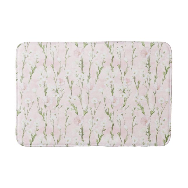 Tapete De Banheiro Floral Cor-de-rosa (Frente)