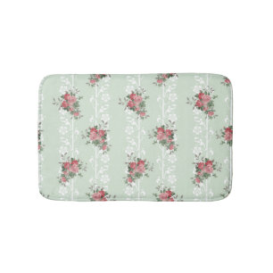 Tapete De Banheiro Floral cor-de-rosa feminino do vintage