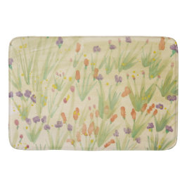 Tapete De Banheiro Floral de Cores de Água Simples