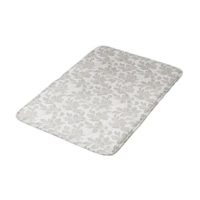 Tapete De Banheiro Floral de Creme Branco Chic (Angulado)