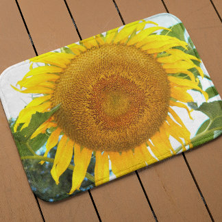 Tapete De Banheiro Floral de Girassol Amarelo Grande