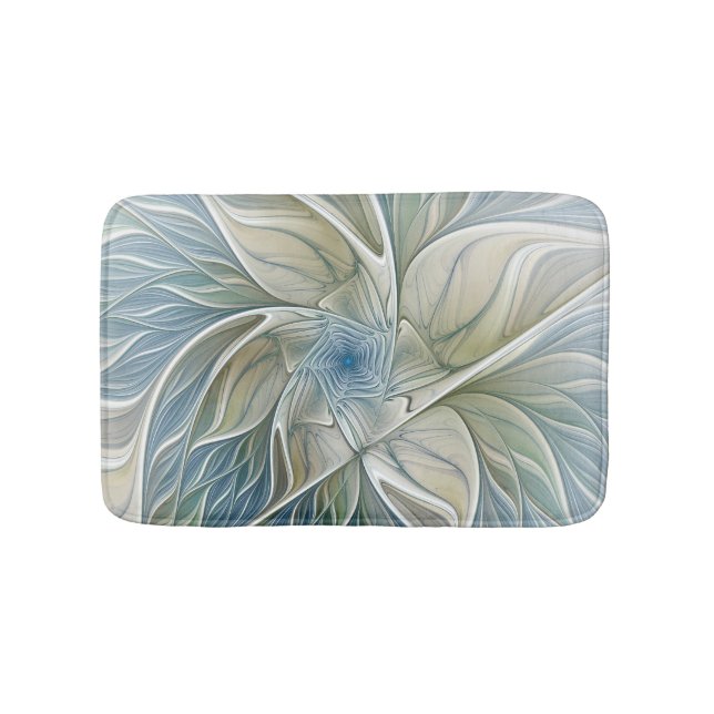 Tapete De Banheiro Floral Dream Pattern Abstrato Blue Khaki Fractal (frente)