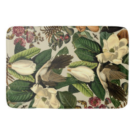 Tapete De Banheiro Floral E Aves Xxi-ii