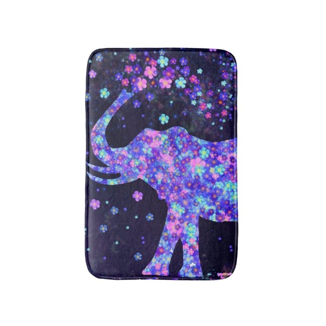 Tapete De Banheiro Floral Elephant Bath Mat (Frente Vertical)