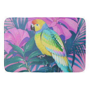 Tapete De Banheiro Floral/Havaiano/Tropical/papagaio