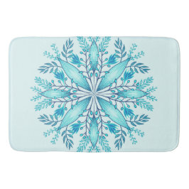 Tapete De Banheiro Floral Mandala - Turquesa Blue Boho Snowflake