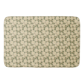 Tapete De Banheiro Floral Margarida Vintage em Verde Salvia e Creme