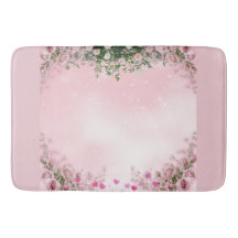 Tapete de Banheiro Floral Rosa Blush