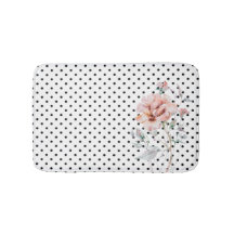 Floral Rosa-d-água nos Polkadots Pretos