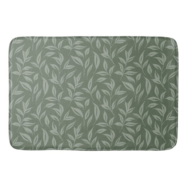 Tapete De Banheiro Floral Sage Green (Frente)