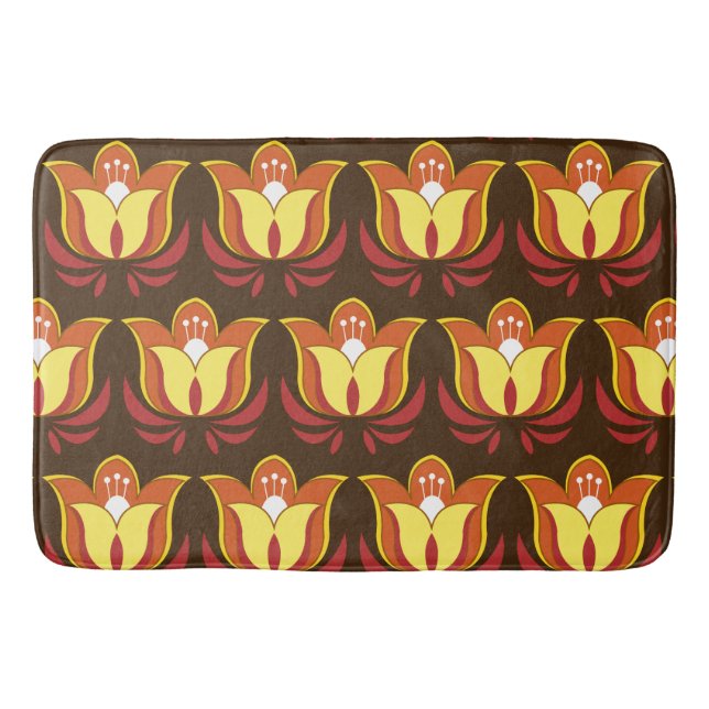 Tapete De Banheiro Flores 70s retros Groovy (Frente)