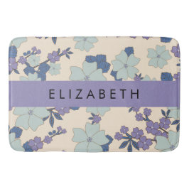 Tapete De Banheiro Flores Azuis, Flores Roxas, Floral, Seu Nome
