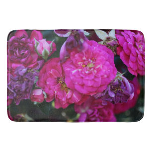 Tapete De Banheiro Flores Bonitas Magenta Rosa e Roxo