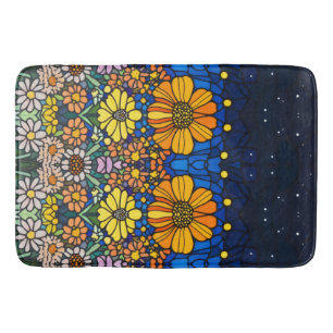 Tapete De Banheiro Flores brancas amarelas Natureza floral Amor 16 b